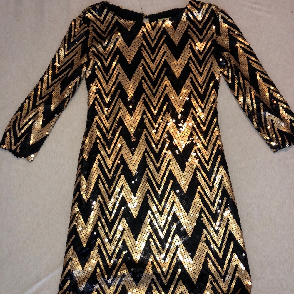 Gianni Bini gold/black sequin dress